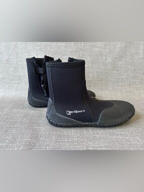 NeoSport 7mm Hi-Top Wetsuit Dive Boots Black Men’s 11 Women’s 12 Zip NWT